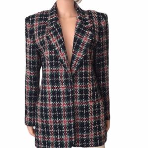 Vintage Liz Clairborne plaid woven wool jacket